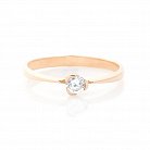 Золотое помолвочное кольцо с фианитом к01191 от ювелирного магазина Оникс - 2