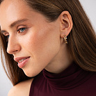 Сережки - кільця "Фантазія" у жовтому золоті с09587 от ювелирного магазина Оникс - 3