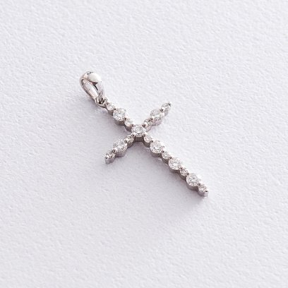 Золотий хрестик з діамантами пб0026he