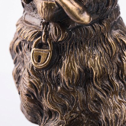 Бронзова фігура ручної роботи "Собачка в нашийнику" сер00034 №3