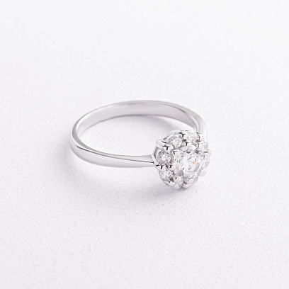 Срібна каблучка "Квіточка" з фіанітами 112616 №2