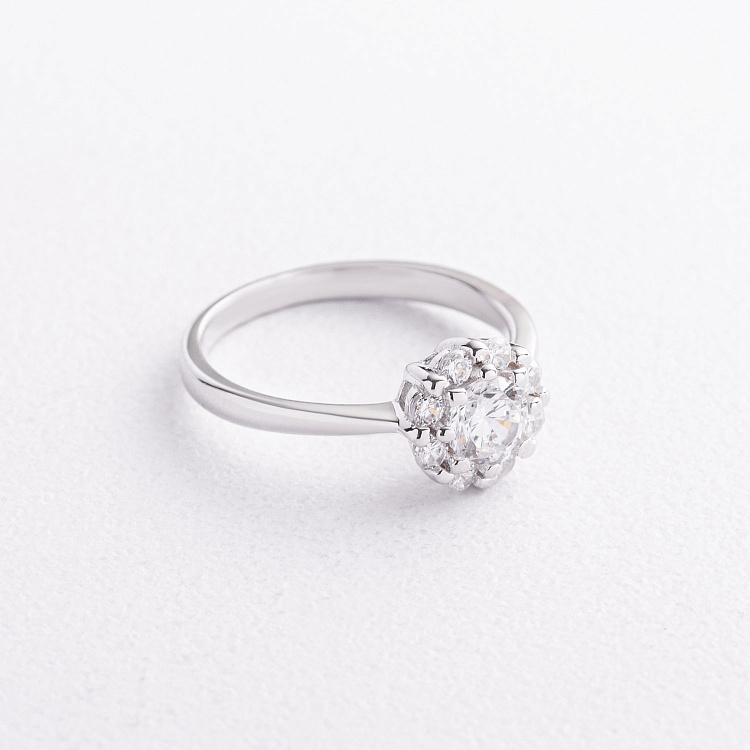 Срібна каблучка "Квіточка" з фіанітами 112616 від ювелірного магазину Онікс - 1