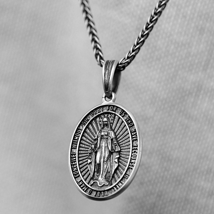 Срібний кулон "Діва Марія" 7115 від ювелірного магазину Онікс - 3