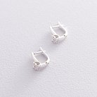 Срібні сережки "Сердечка" (фіаніти) 123005 от ювелирного магазина Оникс