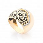 Золотое кольцо с фианитами и эмалью к03991 от ювелирного магазина Оникс - 2