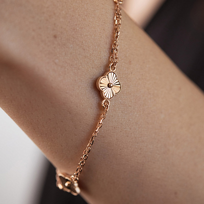 Золотий браслет "Конюшина" б05798 №4