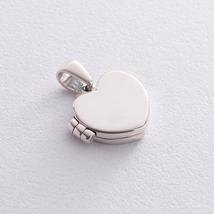Срібний кулон "Сердечко. Till death do us part - поки смерть нас не розлучить" для фото 7352 від ювелірного магазину Онікс - 1