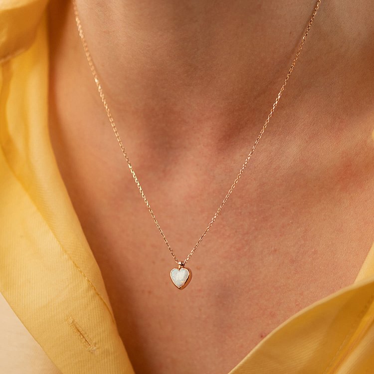 Колье "Сердечко" с синт. опалом (красное золото) кол02413 от ювелирного магазина Оникс - 1