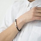 Каучуковый браслет с золотой застежкой (фианит) б03875 от ювелирного магазина Оникс - 3