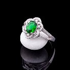 Кольцо с синтетической шпинелью зеленого цвета к08 от ювелирного магазина Оникс - 1
