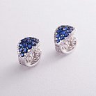 Золоті сережки з синіми сапфірами і діамантами MR16801Egm от ювелирного магазина Оникс - 2