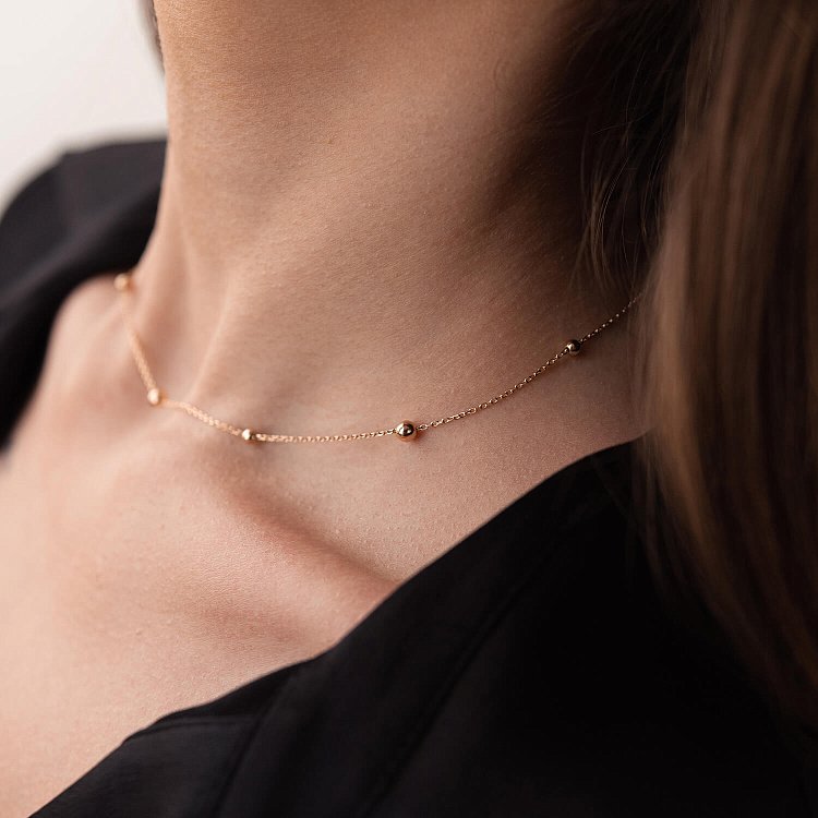 Колье "Шарики" в красном золоте кол02227 от ювелирного магазина Оникс - 5