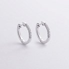 Серьги - кольца с бриллиантами (белое золото) 340131121 от ювелирного магазина Оникс
