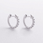 Сережки - кільця в білому золоті (діаманти) сб0733ri от ювелирного магазина Оникс