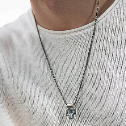 Православный крест (чернение) с молитвой 13324 №2