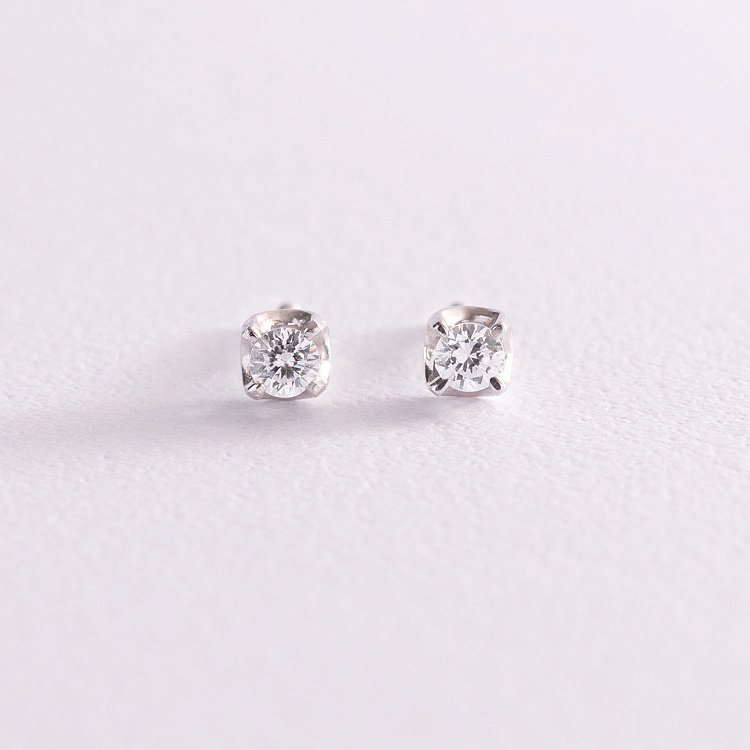 Золоті сережки - пусети з діамантами 102-10020(3.8) від ювелірного магазину Онікс - 2