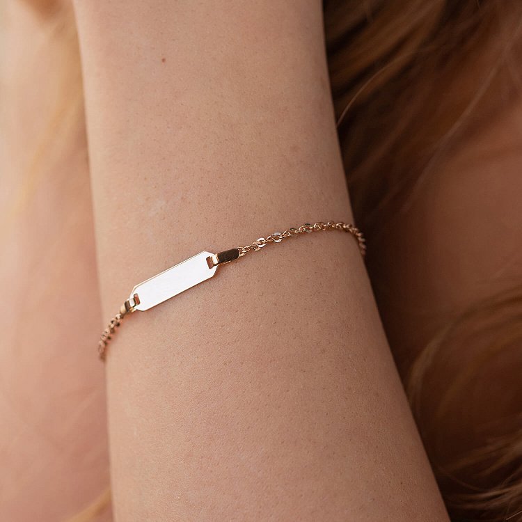 Браслет в красном золоте (возможна гравировка) б05188 от ювелирного магазина Оникс - 3