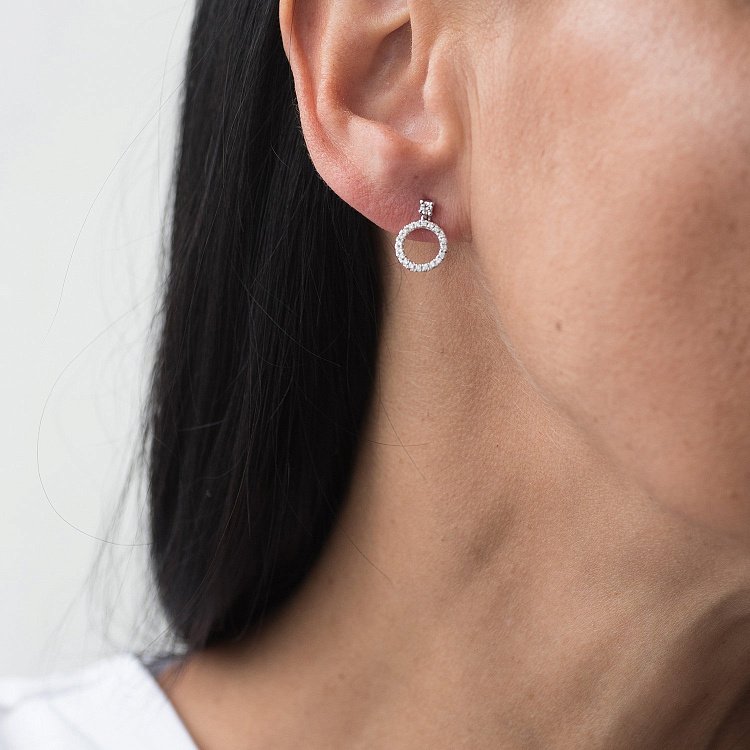 Золоті сережки-пусети "Кола" з діамантами сб0283ai від ювелірного магазину Онікс - 3