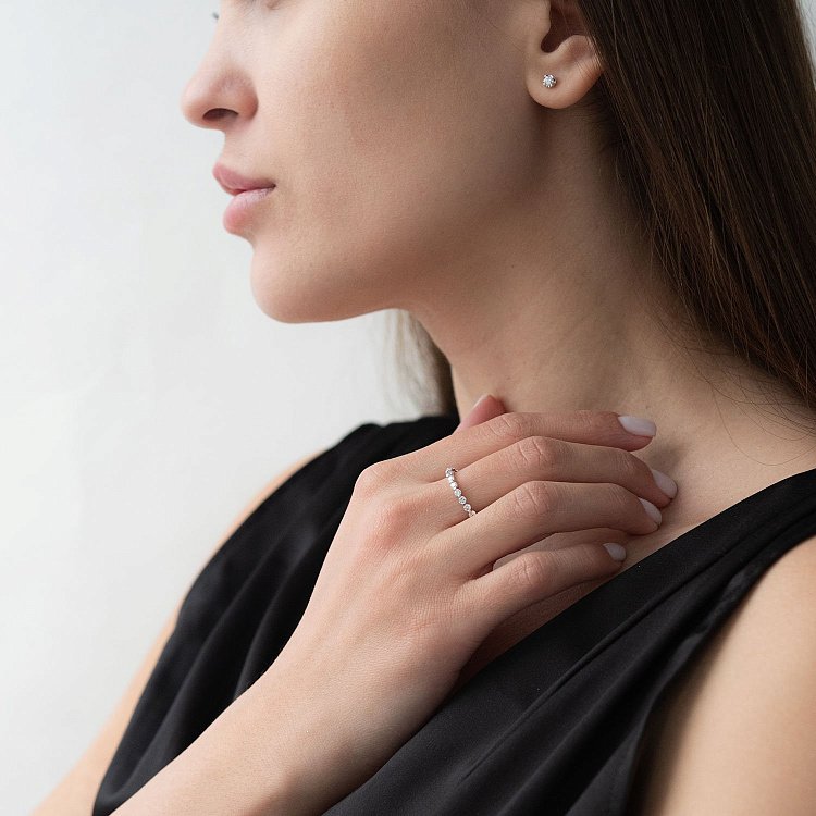 Золота каблучка з діамантами кб0337ri - 3 Золота каблучка з діамантами кб0337ri від ювелірного магазину Онікс - 3