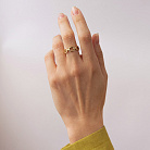 Каблучка "Ланцюжок" у жовтому золоті к08429 от ювелирного магазина Оникс - 1