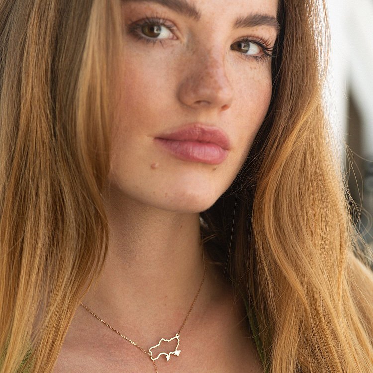 Золотое колье - галстук "Карта Украины" (куб. цирконий Swarovski в форме сердца) ﻿ 4050 от ювелирного магазина Оникс - 10