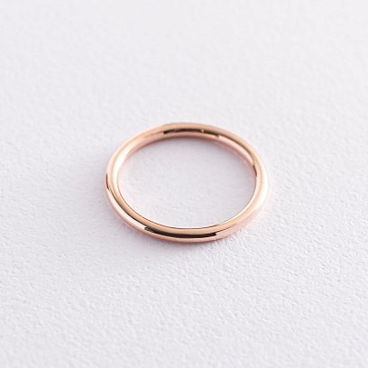 Тонка каблучка "Мінімалізм" в червоному золоті обр00342