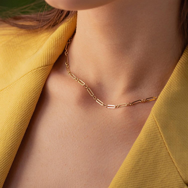 Колье "Ванесса" в желтом золоте кол02208 от ювелирного магазина Оникс