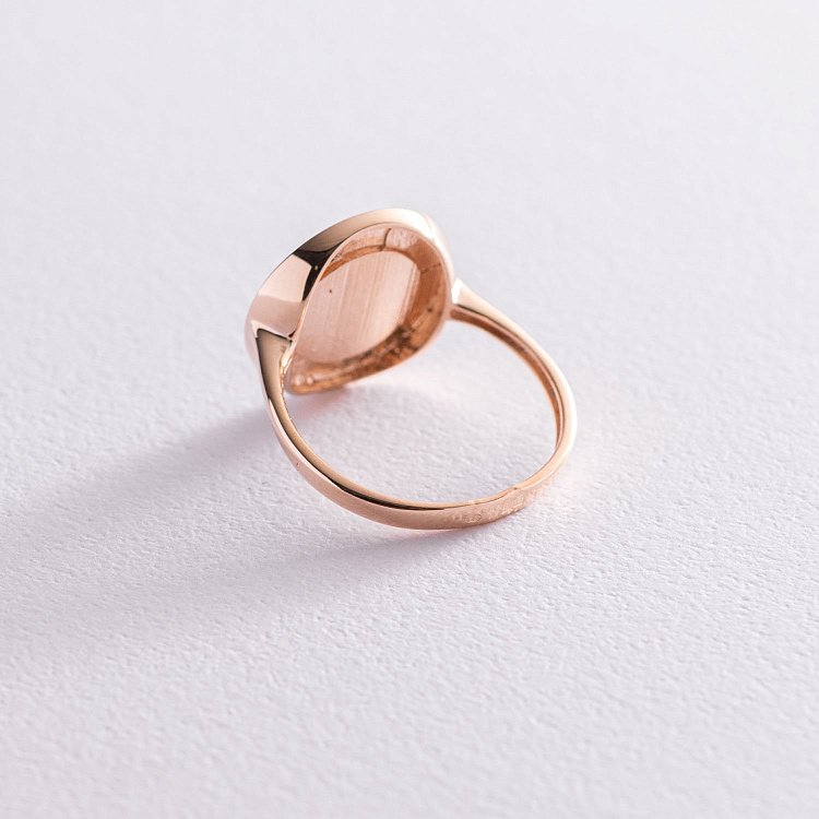 Каблучка "Love" в червоному золоті (емаль) к06529 від ювелірного магазину Онікс - 3