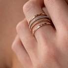 Золотое кольцо с фианитами к05245 от ювелирного магазина Оникс