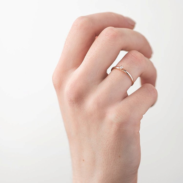 Золота заручальна каблучка з діамантами р0693к від ювелірного магазину Онікс - 3