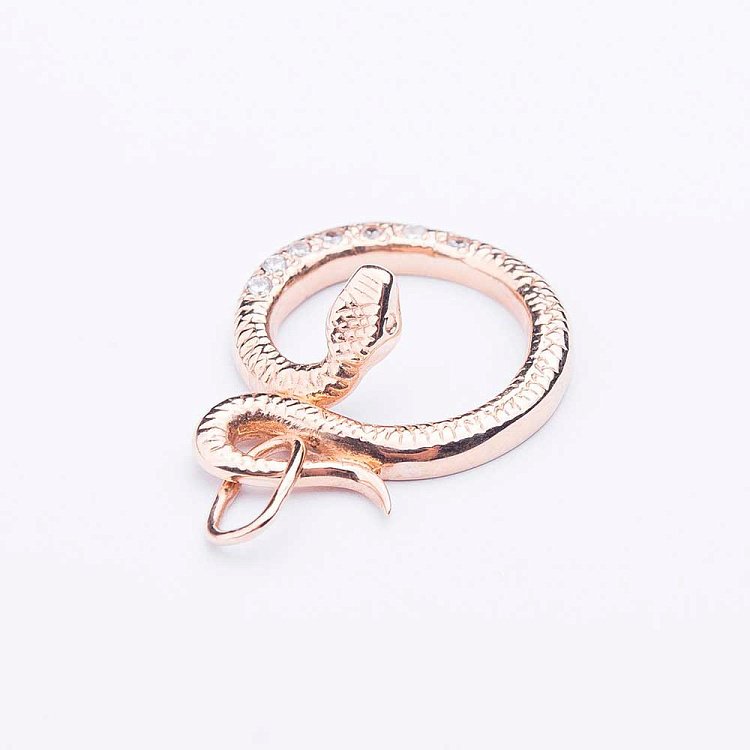 Золота підвіска "Змія" з фіанітами п01371 від ювелірного магазину Онікс - 1