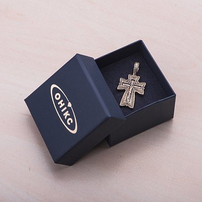 Золотий хрест "Розп'яття. Молитва Господу" п02677 №3