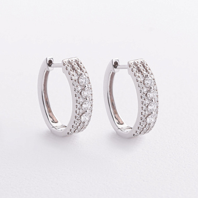 Золотые серьги с бриллиантами сб0674ca