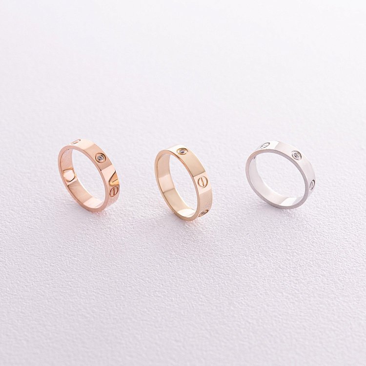 Кольцо "Love" в красном золоте (фианиты) к07164 от ювелирного магазина Оникс - 5