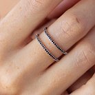 Двойное серебряное кольцо с черными фианитами 106010 от ювелирного магазина Оникс - 4