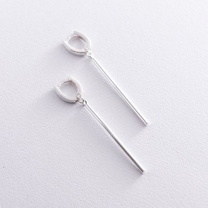 Срібні сережки "Лаконічність" 122730 №2