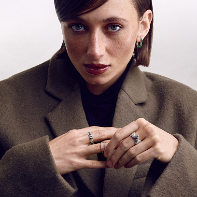 Серебряное кольцо "Nicole" 7237 №9