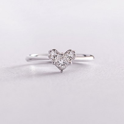 Золота каблучка "Серце" з діамантами кб0380nl(0.36)