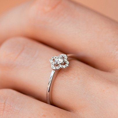 Золотое кольцо "Клевер" с бриллиантами кб0542ca №4