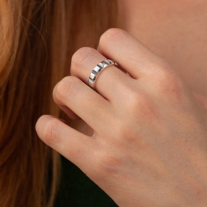 Срібна каблучка "Nicole" (чорніння) 112806 №4