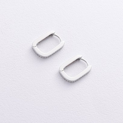 Золотые серьги с бриллиантами сб0573ca №3