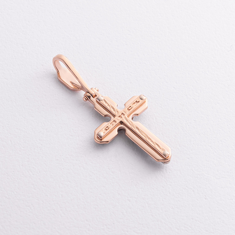 Золотой православный крестик (фианиты, эмаль) 270061Е от ювелирного магазина Оникс - 1