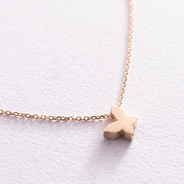 Колье "Бабочка" в желтом золоте кол02149 от ювелирного магазина Оникс - 1