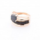 Золотое кольцо с фианитами к04842 от ювелирного магазина Оникс - 1