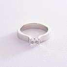 Помолвочное кольцо с фианитом (белое золото) к07173 от ювелирного магазина Оникс - 2