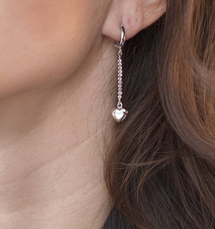 Золоті сережки "Сердечка" с05164 від ювелірного магазину Онікс - 2