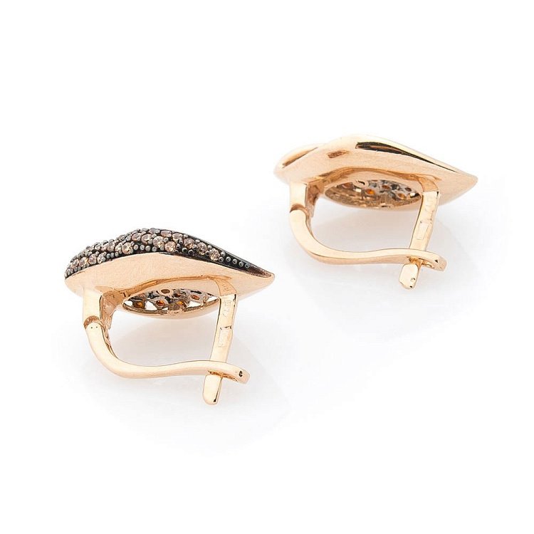 Золоті сережки з фіанітами с05326 від ювелірного магазину Онікс - 2