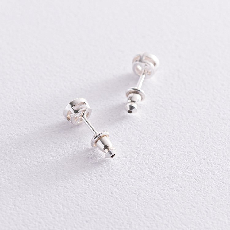 Серьги-гвоздики с фианитами (6мм) 12736 от ювелирного магазина Оникс - 5