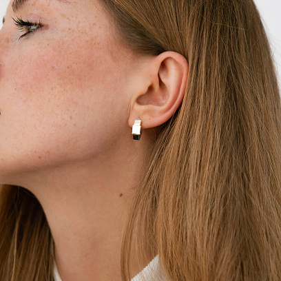 Сережки "Sandra" у жовтому золоті с09235 №2