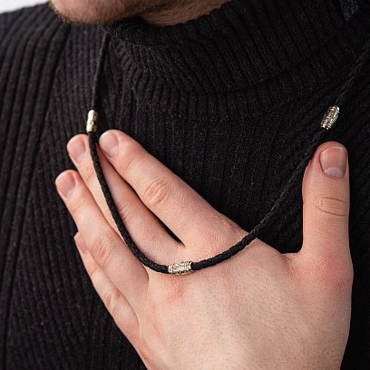 Шелковый шнурок с золотыми вставками лсп0014-1 №7